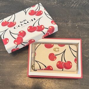Coach Women’s Essential Small Cherry Zip-Around Wallet Card Holder